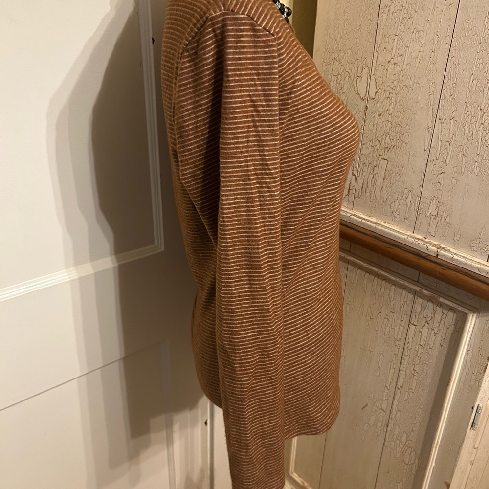 Striped Brown Long Sleeve Top - Picture 5 of 9